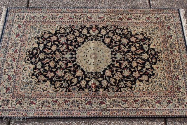 ((HAPPY NEW YEAR RUGRABBIT)) The unique antique, High-end Master Artwork Persian Toudeshk Nain, Hand-knotted rug pure wool and Silk base + plant-based dyes, ca 1920 Size: 3'.5" x 5'.4" (104x162cm ) SKU  ...