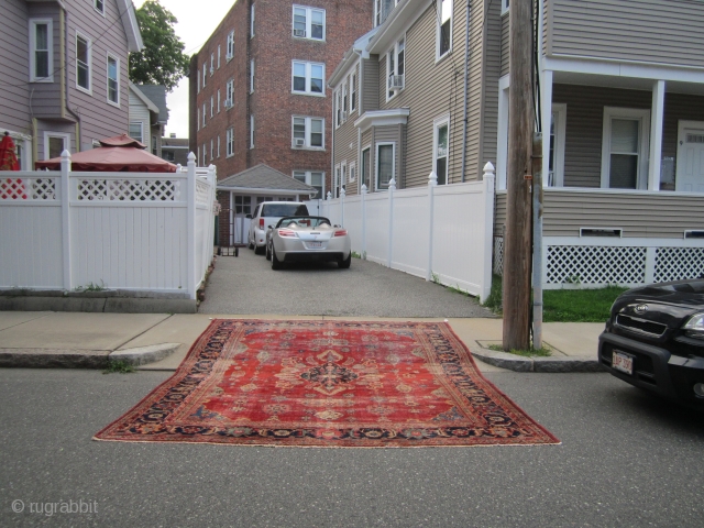 antique turkish sivas oriental rug great distressed condition complete rug both ends and sides are good no holes no dry rot clean rug 10' 3" x 13' 7" cheap money huge profit  ...