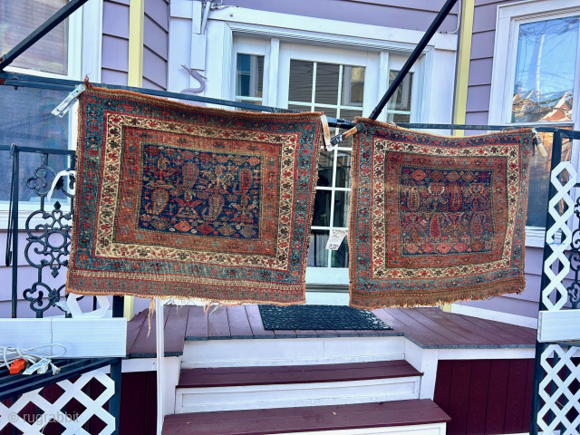 pair of kurdish bidjar 3 x 3 good condition just cleaned                      