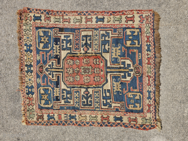 Caucasian soumak bag face in a beetle design, late 19thC, it is mostly uncountered soumak, although this design is often used by the Shahsevan, the lack of cotton and use of three  ...