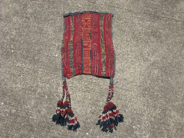 Pre-Col coca bag, the tassels may not be original, 7 inches x 16 inches including the tassels, shipping is extra aarthur@cyberrug.com            