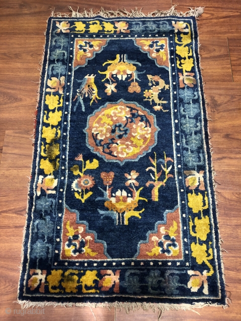 Chinese Ningxia rug, size 100*56cm. Complete one, good age.                        