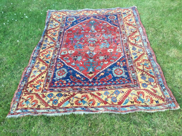 Lovely 19th century kula. Good condition. Strong colours especially yellow. 200 by 151 cm.                   