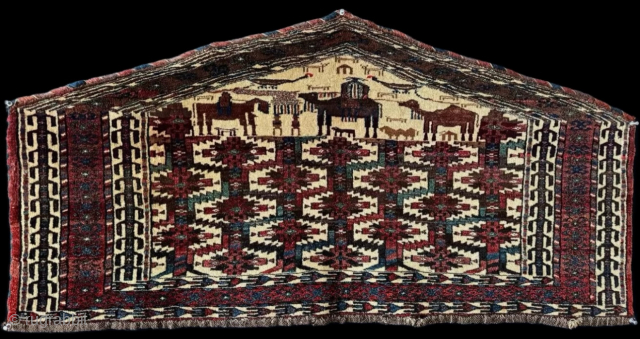 Central - Asian Turkmenistan - Yomud Tribal Ceremonial Bridal Wedding Asmalyk & Trapping. Saturated natural colors. İt is in great condition. Size : 46'' x 23'' - ''117 cm x 58 cm''  ...
