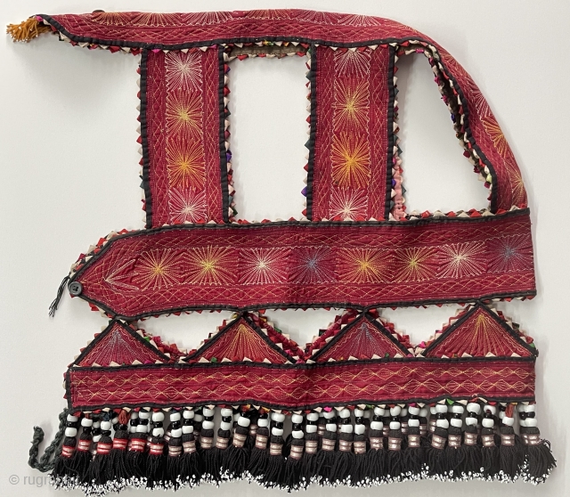 Afghanistan Lakai Camel Head Wear with old Glass Beads. Size - ''50 cm x 50 cm'' turkmansilver@gmail.com                