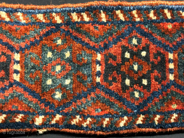 Afghanistan Baluch wool full pile animal trapping. Size - 27.5'' x 6'' - ''70 cm x 15 cm'' turkmansilver@gmail.com.              