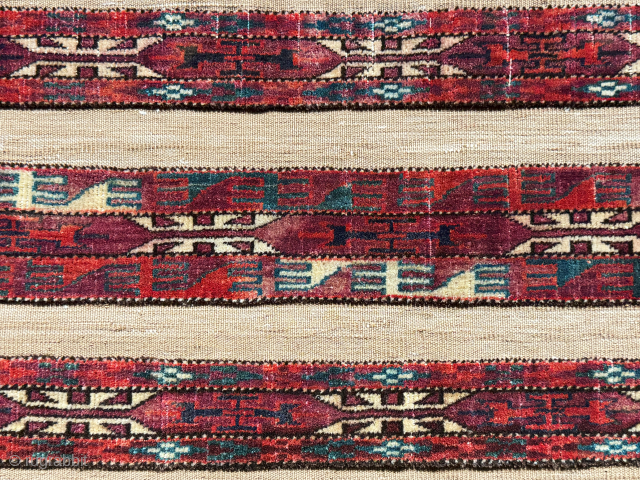 Antique Turkmen - Yomud natural colors torba. Size - 41.5'' x 14'' - ''105 cm x 35 cm'' turkmansilver@gmail.com              