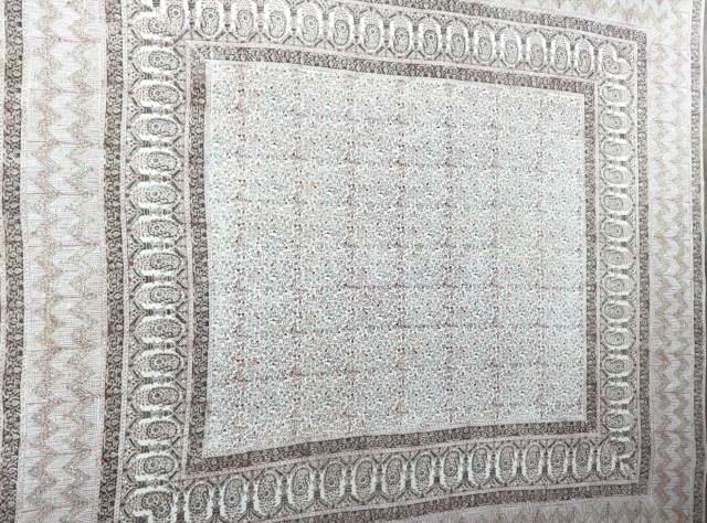 Antique İndia block printed hand loomed cotton panel & hanging. Colors are superb natural dyes and amazing fine workmanship on a very fine handloomed cotton. İt in great condtion. Size - 81'' ...
