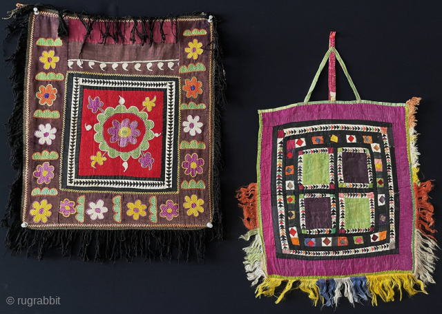 #1 - Antique Uzbekistan Lakai Silk Embroidered Aina Khalta & Wall Hanging Decoration. İt is All Fine Silk Embroidered on Cotton. İt is Top Condition. #2 - Traditional Uzbekistan Patchwork Bag &  ...
