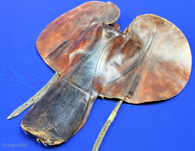 Antique Turkmen - Tekke ceremonial leather child saddle. Size : 15.5'' x 15.5'' - ''40 cm x 40 cm'' turkmansilver@gmail.com.             