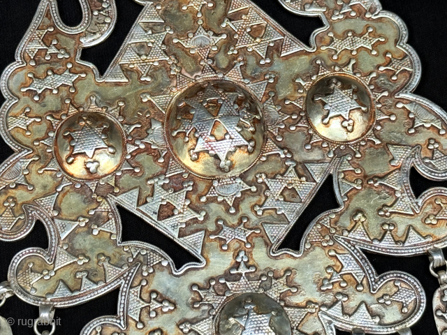 Kazakhstan Silver Pendant with Gilded. Size : (13.5'' x 6.5'') x (''34 cm x 16 cm'') x Weight : 373 gr. turkmansilver@gmail.com.           