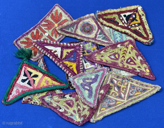 Antique Central Asian Group of Talismanic Amulets. (12 pieces). turkmansilver@gmail.com                       