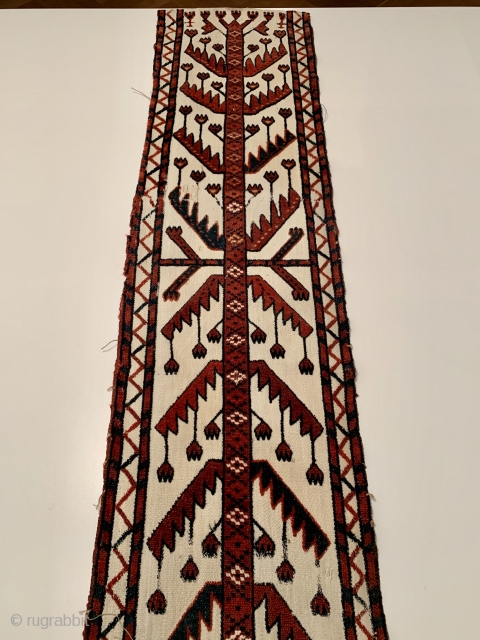 Old Saryk tentband frag. Probably out of the collection of British army Col. stationed in Quetta in years around 1911. 295 cm x 30 cm        