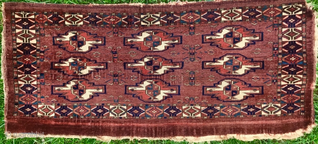 Yomud, Karadashli Torba. Great natural dyes and nice tall size: 46 cm x 106 cm.                  