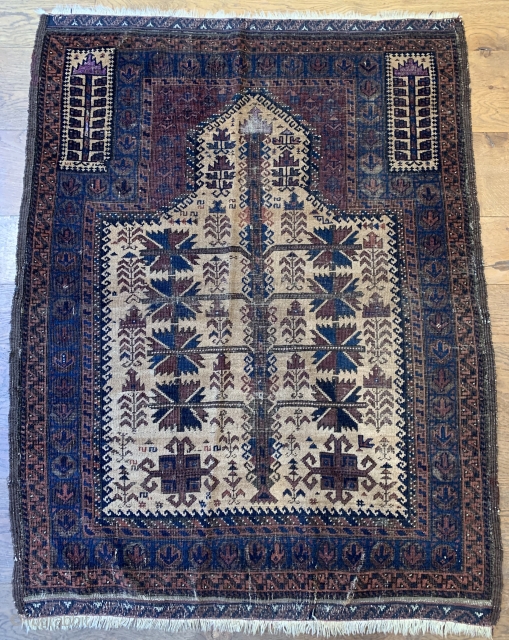 Good old Baluch with silk ca 1880 size 103 x 133
Similar example in the V&A                  