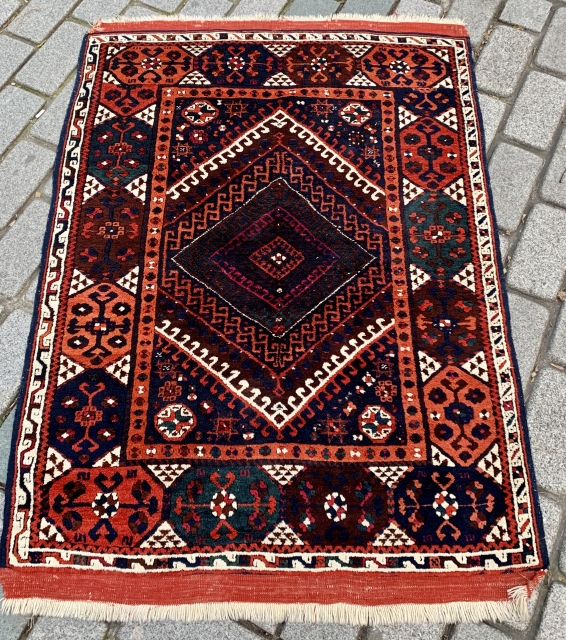 Super antique Turkish Karacakali rug ca 1900 excellent condition no repairs great wool and natural dyes  size 175 x 125 cm           