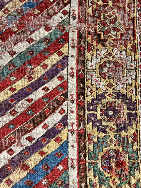Early 19 c Anatolian fragment with amazing colours and wool.  Bargain
lloydandy@hotmail.com                     