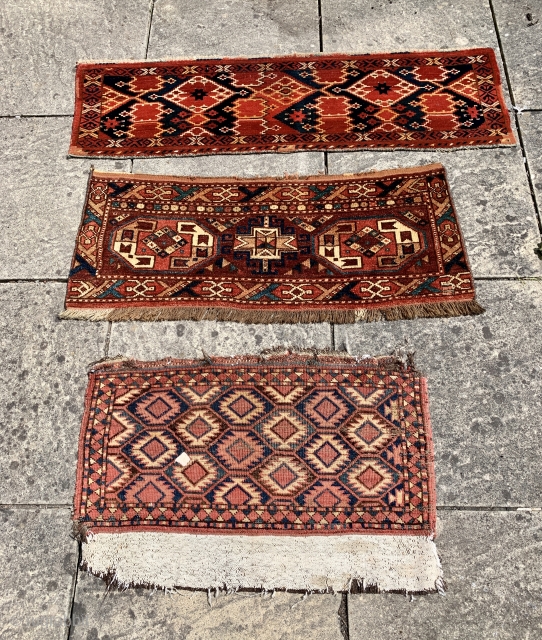  3 nice torbas Take your choice an ikat design Ersari, uzbek or Mad /uzbek torba all are antique with natural dyes collection quality as me for more details    