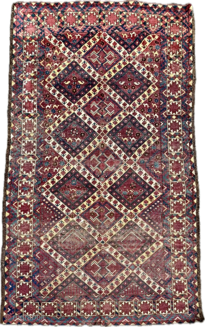 Cool antique Ersari carpet size 275 x 166 cm. I don’t remember seeing so many camels on a carpet before. Available