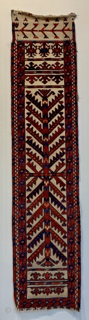 A nice (+) Yomud tent band fragment I have ex Patterson collection 171 x 39 cm the end kelim finish has been sewn on but original the other end has borders all  ...