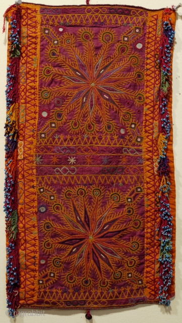 great antique Katawaz Pashtun work from Southern Afghanistan purse (opened out) size 27 x 48 cm
very fine embroidery on purple silk very similar work to the other purse I have listed could  ...