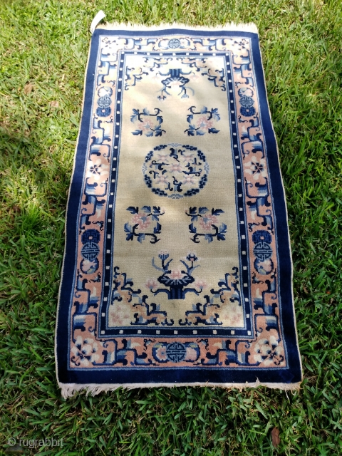 Antique Peking rug 27.6in x 54in, nice shape. I have another one that I bought with it, so I believe they were made as a pair, but it is in not as  ...