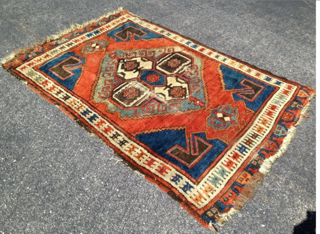  Karapinar rug from Central Anatolian. About 48inches x 69inches. Could use a good cleaning.                  