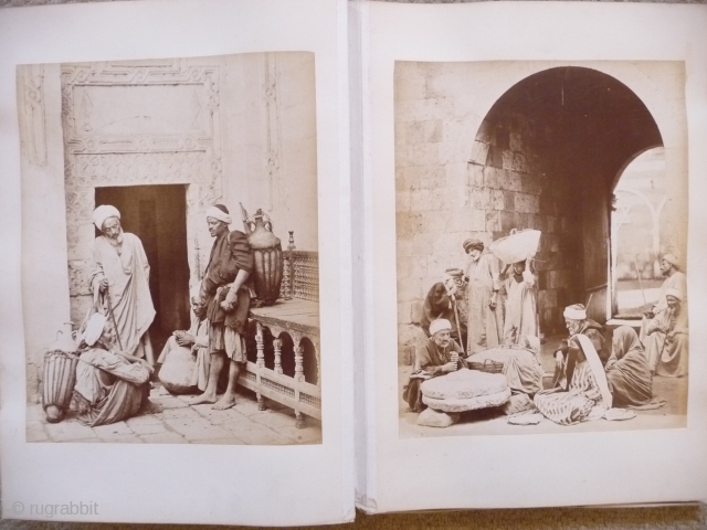 Ottoman era photographs, a fascinating group of nine large albumen prints of Cairo circa 1860, wonderful Orientalist compositions of street scenes and buildings from the studio of the important early photographer Henri  ...