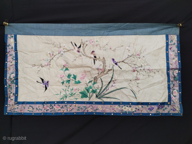 Vintage Chinese silk embroidery textile panel needlework 
For complete details contact us 

aamirkhanswati023@yahoo.com                    