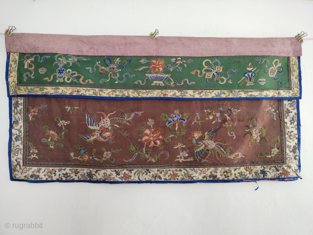 Antique Chinese silk embroidery textile panel 
Available for sell direct email 
aamirkhanswati023@gmail.com                     