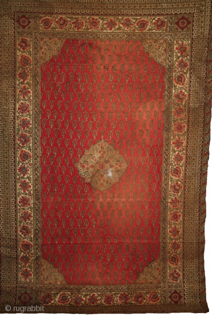 Antique 1850th Century Indian Kalamkari, Beautiful piece, Birds and flowers, Condition..few holes otherwise excellent, see in image, Size 185x116 Cm..Approx.(IMG_00026084)             