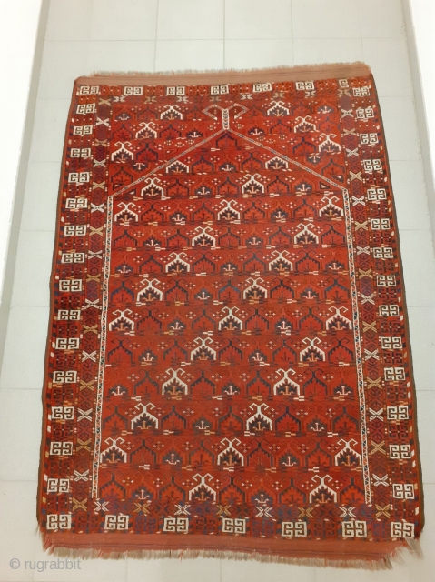 Nice Turkoman rug with nice design! Size 185 x 130 cm / 6'2" x 4'4".                  