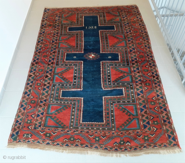 Armenian Kazak with full, meaty pile dated 1928. Size 220 x 144 cm. Excellent condition with just two small areas with minor repiling. Please ask for more details - there are videos  ...