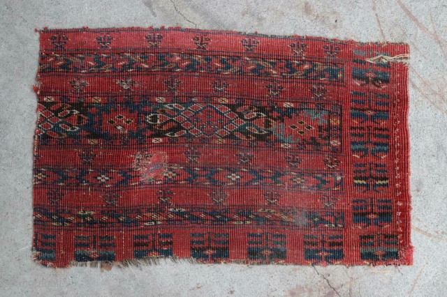 Nice ersari chuval fragment, 66x40 cm, ca 1850's.                         