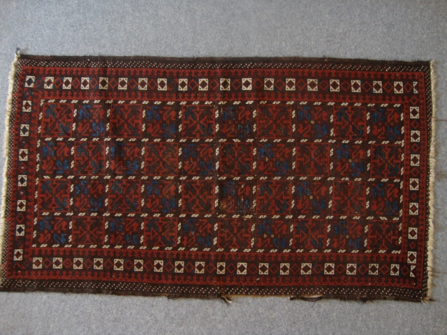 Baluch Carpets 4'10"x 2'8" F with nice red,blue, green blue color ..147cmx80                     