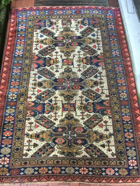 Zeikur rug good combination of colours. Perfect condition. wool on wool 1890. Good size cm  188x129                