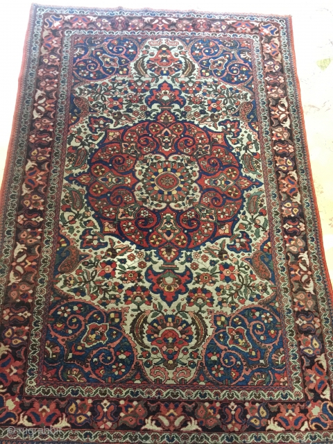  beautiful persian bakhtiari rug good condition only need wash- 1920's   size 209x139                  