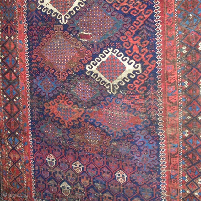 Baluch main carpet with a dramatic pattern shift. Western Afghanistan, some time in the 19th century. 

RSVP for the arts Opening reception, Friday October 21st! http://sf.artsrugshow.org/reception


       
