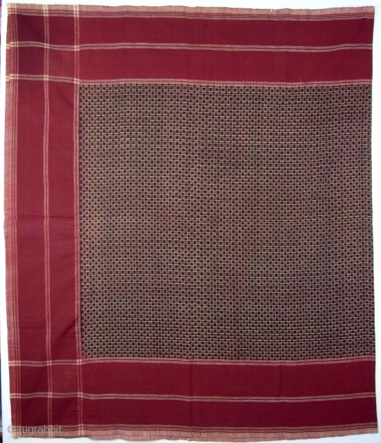 Telia rumal, set of two cloths, handwoven fine cotton, natural dyes, traditional weft ikat, Chirala/ Andhra Pradesh/ India, ca. 1900
This set of two pieces consists of one complete telia dupatta, that has  ...
