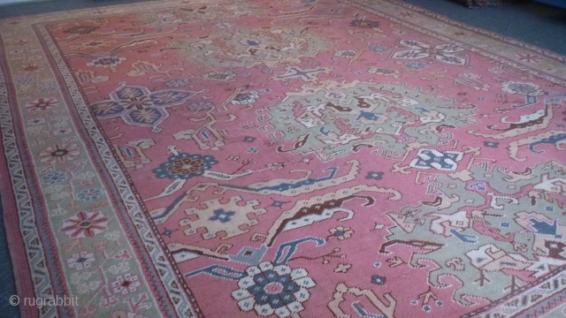 BEAUTIFUL   rug, CARPET USAK  anatolia, anadolu!WOOL ON WOOL.
 12'X9'   380X280                  