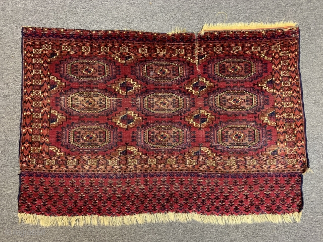 Antique Turkoman Chuval,All natural colors and very nice old piece ( it is need wash ) Size:122x82 cm               