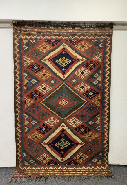 Antıque Shiraz Qashkai Kilim 1900 s 
Size:236x145 cm                         
