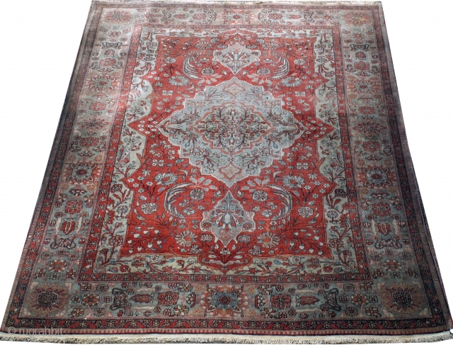 Kashan Motashem 202x133 cm (6ft6in x 4ft4in) circa 1900. Condition: Good, Original selvedges and ends, Even low pile. Cotton warp, cotton weft, wool pile
Worldwide Free Shipping
       