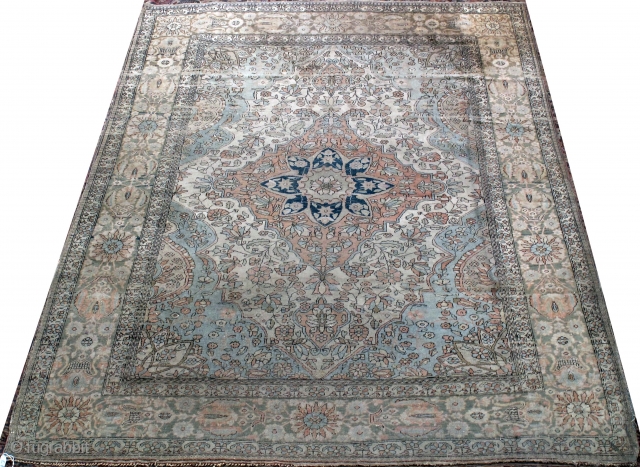 Kashan Motashem 210x140 cm (6ft8in x 4ft9) circa 1890. Condition: Good, even low pile. Cotton warp, cotton weft, wool pile             