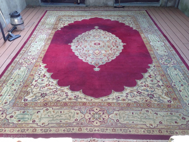 Tabriz 430x305 cm (14ft1in x 10ft) circa 1900

Condition: Good, it must be cleaned cause there is a coffee stain.

Cotton warp, cotton weft, wool pile

Worldwide Shipping
        