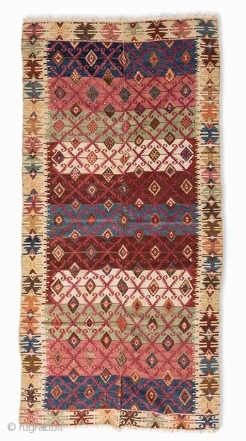 113 | Adana Kilim, South Anatolia, Late 19th C.

https://auctionata.com/intl/o/107474/adana-kilim-south-anatolia-late-19th-c                        