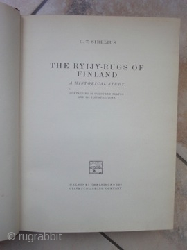 Sirelius! A rare and beautiful book in pristine condition. Original binding and cover. No restoration, no library stamps, no stains. Edition 1926.           