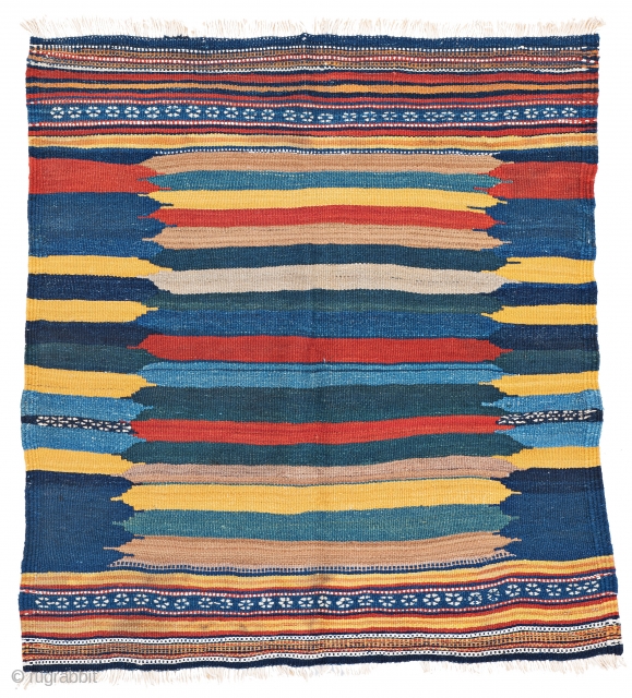 Kamu Sofreh, 110 x 103 cm (3 ft. 7 in. x 3 ft. 5 in.), Persia, ca. 1940, Starting bid € 180, Auction March 9th at 4pm, https://www.liveauctioneers.com/item/69398401_kamu-sofreh     