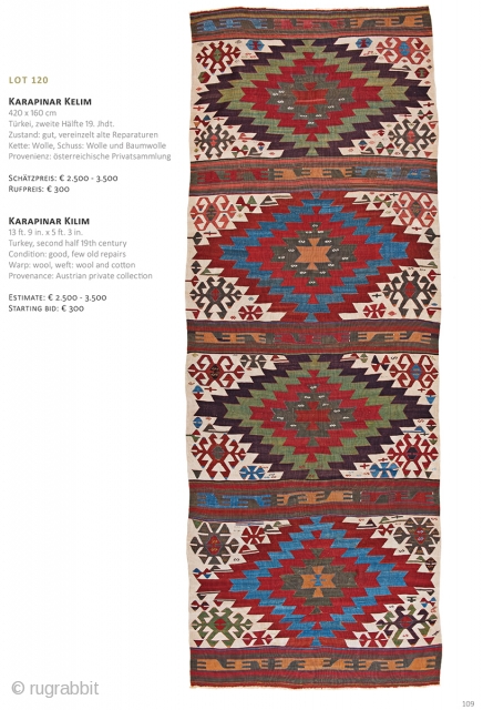 Auction on March 30th at 4pm, all on offer with no reserve! https://www.liveauctioneers.com/item/69912836_karapinar-kilim
                    