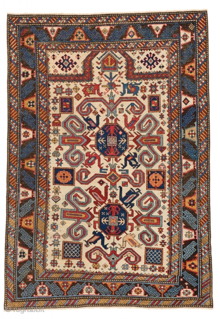 Lot 185, PEREPEDIL PRAYER RUG 137 x 96 cm (4ft. 6in. x 3ft. 2in.) Caucasus, first half 19th century, Starting bid: € 5.500, Auction on April 22nd, https://new.liveauctioneers.com/item/52104341_perepedil-prayer-rug-137-x-96-cm-4ft-6in-x-3ft
     